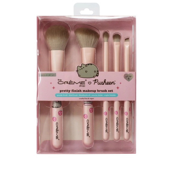 New Pusheen x The Crème Shop Makeup Brush Set | 5-Piece Collection.  ‎       O - Picture 1 of 8